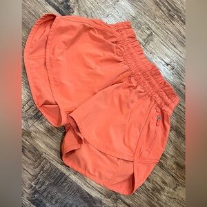 Orange Lululemon shorts Size 4
